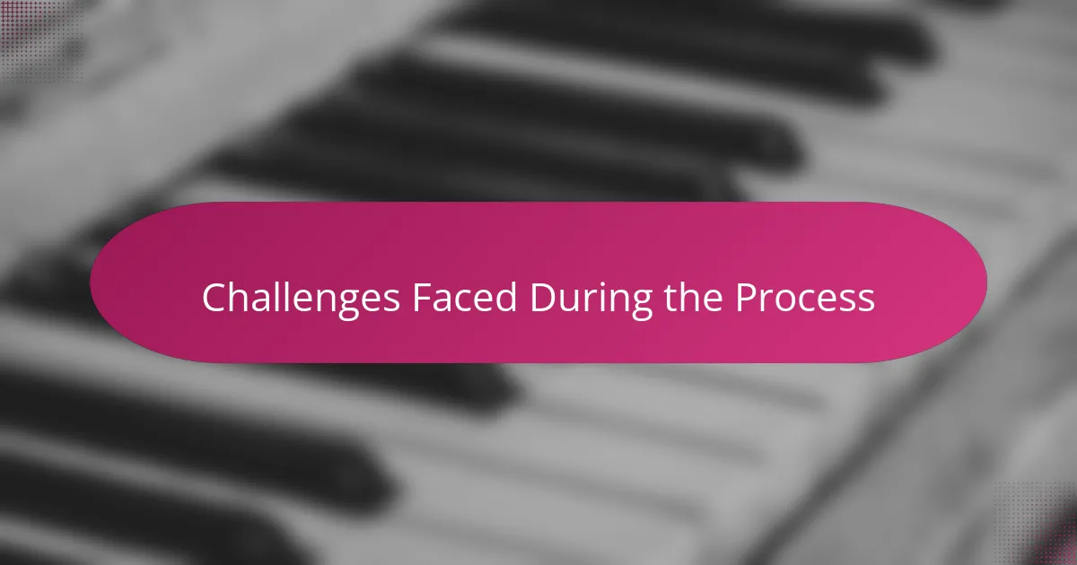 Challenges Faced During the Process