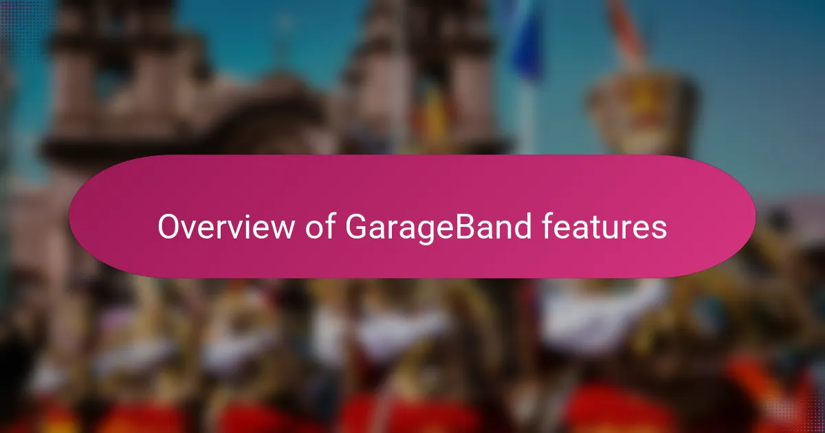 Overview of GarageBand features