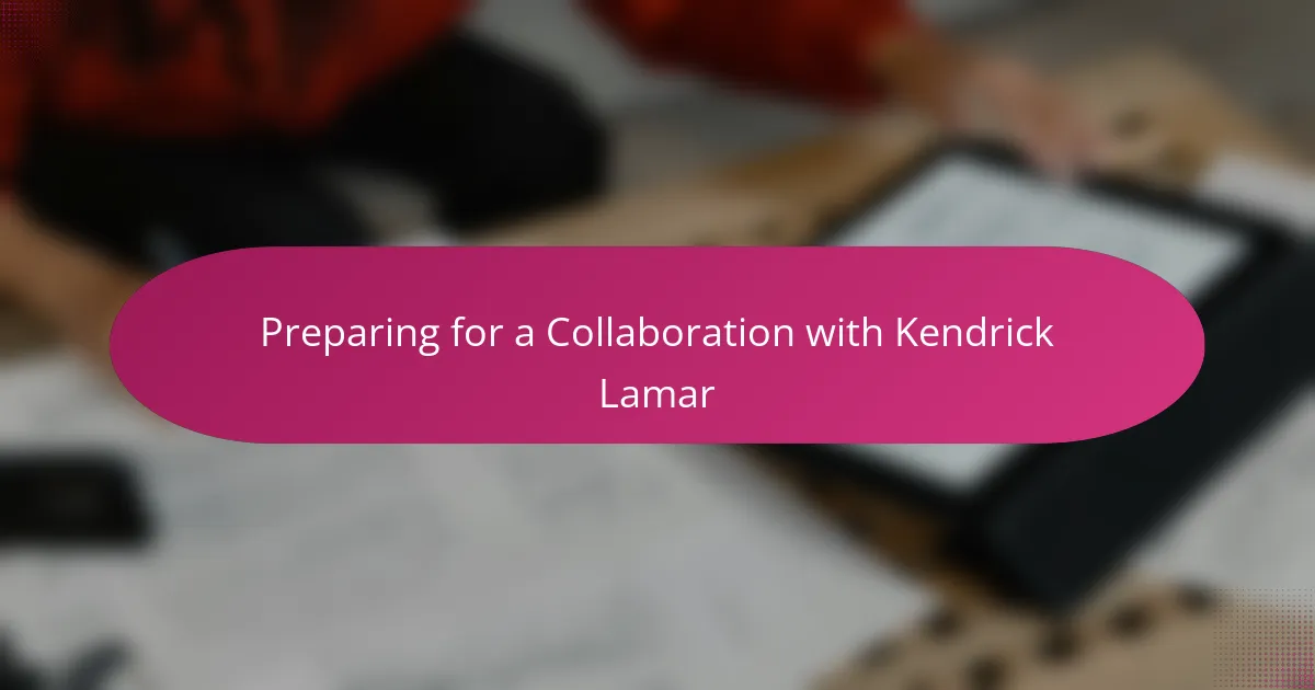 Preparing for a Collaboration with Kendrick Lamar