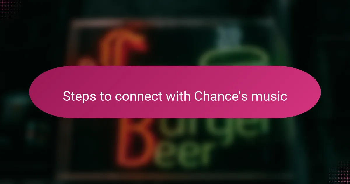 Steps to connect with Chance's music