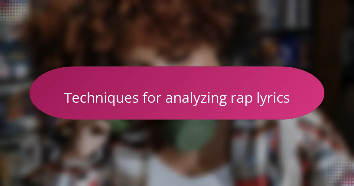 Techniques for analyzing rap lyrics
