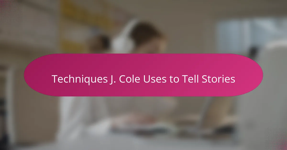 Techniques J. Cole Uses to Tell Stories