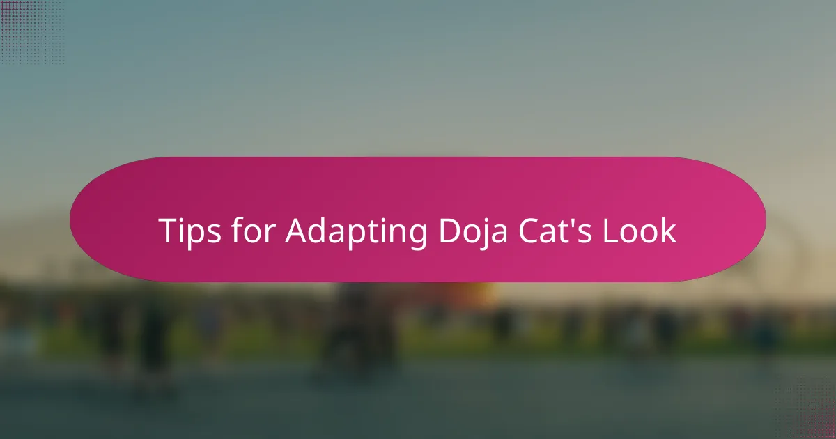 Tips for Adapting Doja Cat's Look