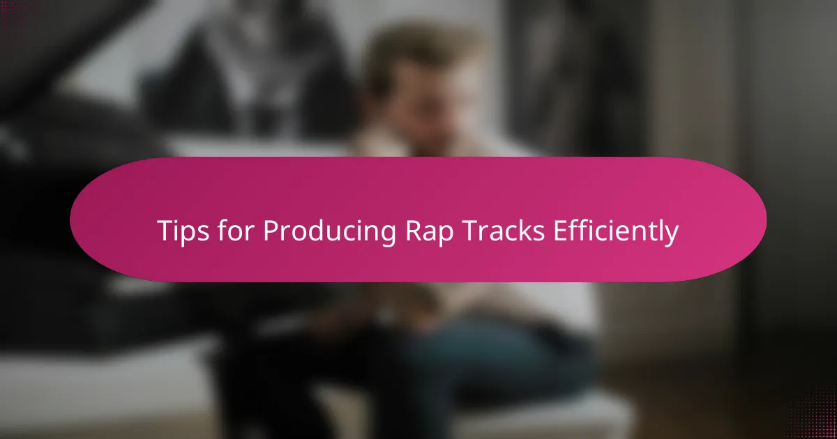 Tips for Producing Rap Tracks Efficiently